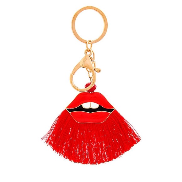 Accessories - 30. RED FASHION LIPS AND TASSEL KEY CHAIN nwt